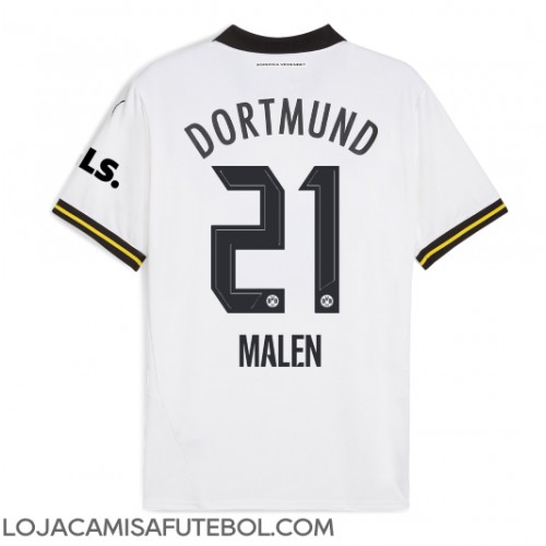 Camisa de Futebol Borussia Dortmund Donyell Malen #21 Equipamento Alternativo 2024-25 Manga Curta